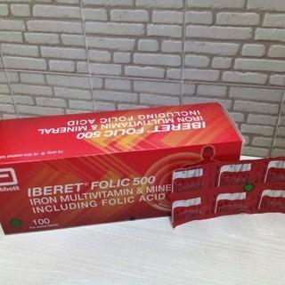 IBERET FOLIC 500 MG MULTIVITAMIN DAN MINERAL 1 STRIP ISI 10 TABLET