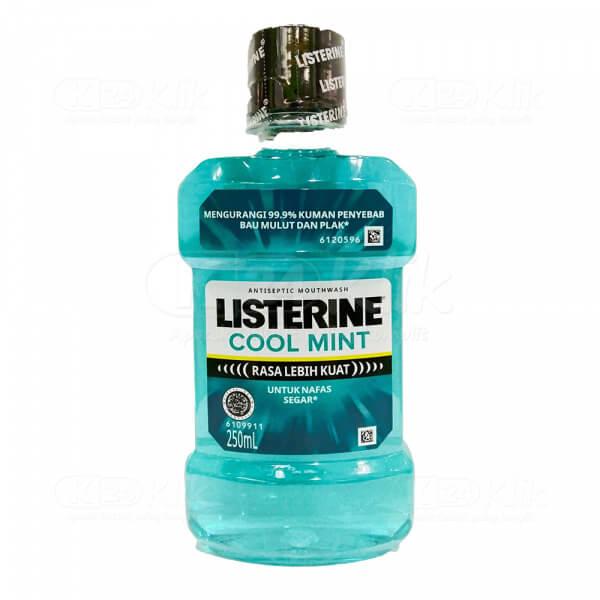 LISTERINE COOL MINT ANTISEPTIC MOUTHWASH ISI 250 ML RASA LEBIH KUAT