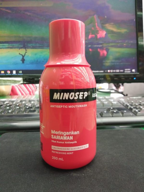 MINOSEP RED ANTISEPTIC MOUTHWASH ISI 200 ML  OBAT KUMUR