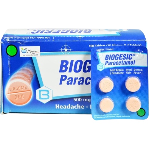 BIOGESIC PARACETAMOL OBAT DEMAM ISI 4 TABLET