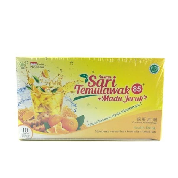 SARI TEMULAWAK 85 INSTAN PLUS MADU JERUK 1 BOX ISI 10 SACHET