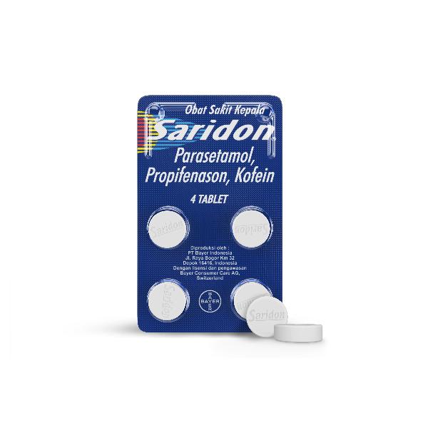 SARIDON OBAT SAKIT KEPALA 1 LEMBAR ISI 4 TABLET
