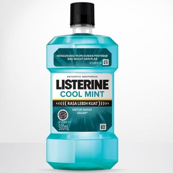 LISTERINE COOL MINT ANTISEPTIC MOUTHWASH UNTUK NAFAS SEGAR ISI 500 ML