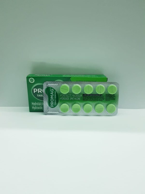 PROMAG OBAT MAAG DAN KEMBUNG 1 BLISTER ISI 10 TABLET KUNYAH