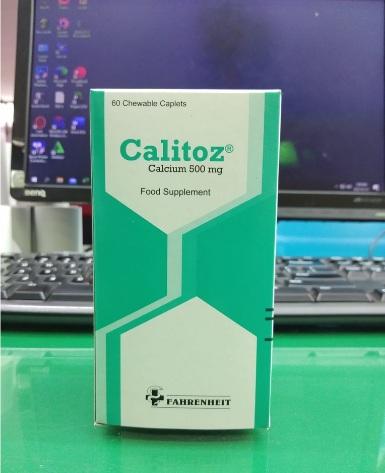 CALITOZ CALCIUM 500 MG 1 BOTOL ISI 60 KAPLET KUNYAH  SUPLEMEN KESEHATANCALITOZ