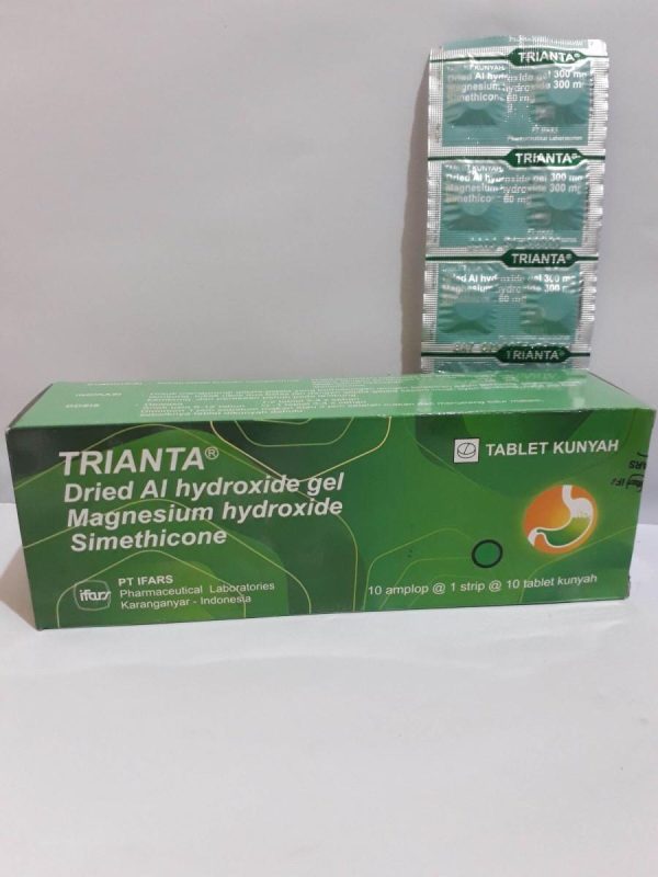 TRIANTA OBAT LAMBUNG  OBAT MAAG 1 STRIP ISI 10 TABLET KUNYAH