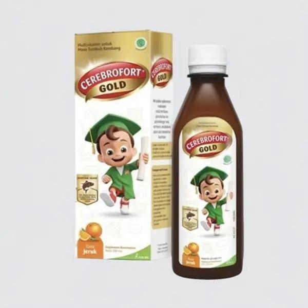 CEREBROFORT GOLD ISI 200 ML RASA JERUK  SUPLEMEN KESEHATAN