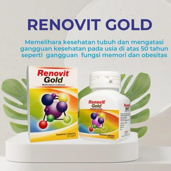 RENOVIT GOLD ISI 30 MULTIVITAMIN DAN MINERAL SUPPLEMENT ORANG TUA