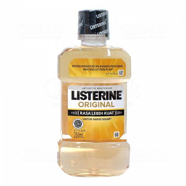 LISTERINE ORIGINAL UNTUK NAFAS SEGAR MENGURANGI 999 KUMAN PENYEBAB BAU MULUT DAN PLAK ISI 250 ML