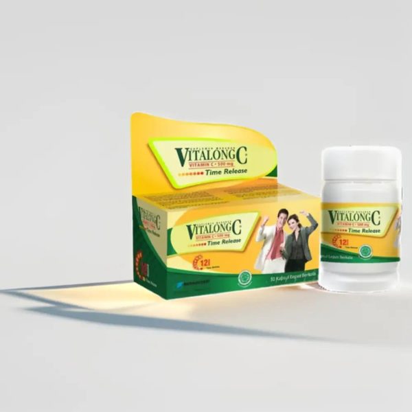 VITALONG C VITAMIN C 500MG 1 BOTOL ISI 30 KAPSUL SUPLEMEN MAKANAN