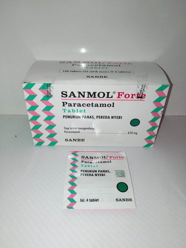 SANMOL FORTE PARACETAMOL PENURUN PANAS PEREDA NYERI ISI 4 TABLET