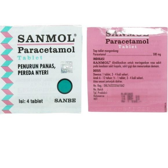SANMOL PARACETAMOL ISI 4 TABLET PENURUN PANAS PEREDA NYERI