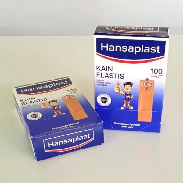 HANSAPLAST PLESTER LUKA KAIN ELASTIS LENTUR KULIT LELUASA BERNAPAS 1 BOX ISI 100 LEMBAR