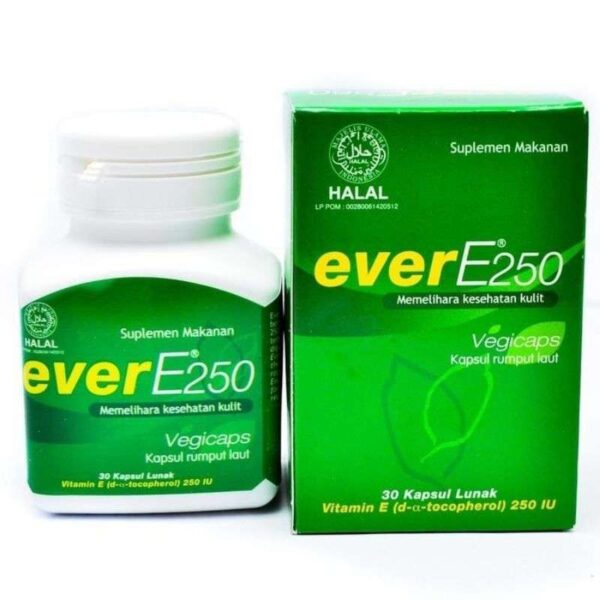 EVER E 250 IU VITAMIN E MEMELIHARA KESEHATAN KULIT ISI 30 KAPSUL LUNAK