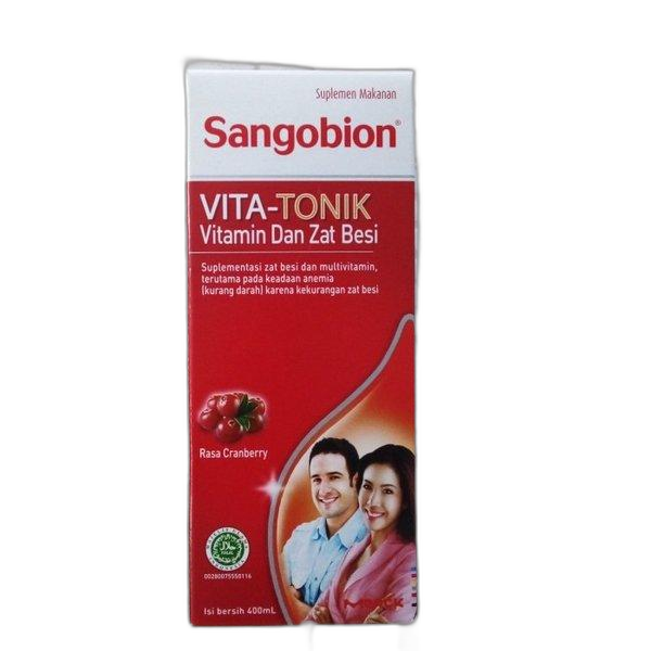 SANGOBION VITATONIK MULTIVITAMIN  ZAT BESI ISI 400 ML RASA CRANBERRY DEWASA