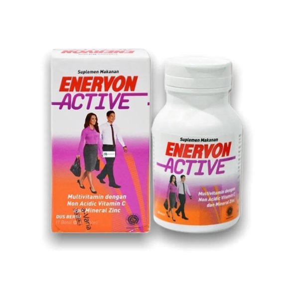 ENERVON ACTIVE MULTIVITAMIN DENGAN NON ACIDID VITAMIN C  MINERAL ZINC ISI 30 TABLET SUPLEMEN KESEHATAN