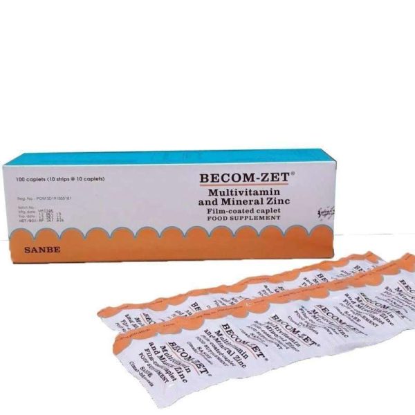 BECOMZET MULTIVITAMIN DAN MINERAL ZINC 1 LEMBAR ISI 10 KAPLET