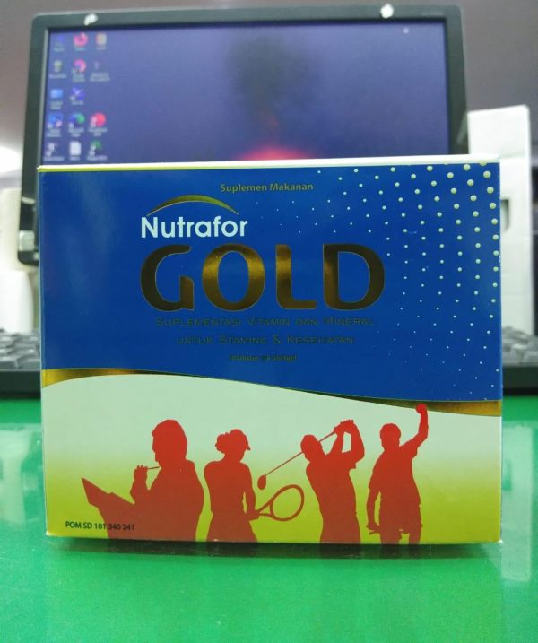 NUTRAFOR GOLD SUPLEMENTASI VITAMIN DAN MINERAL 1 BOX ISI 40 SOFTGEL