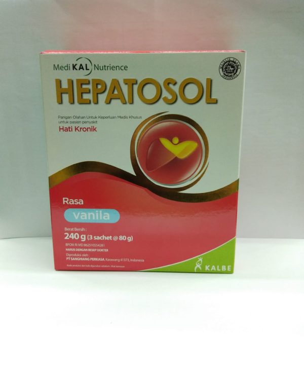 SUSU HEPATOSOL RASA VANILA 1 BOX ISI 240 GR 3 SACHET 80G