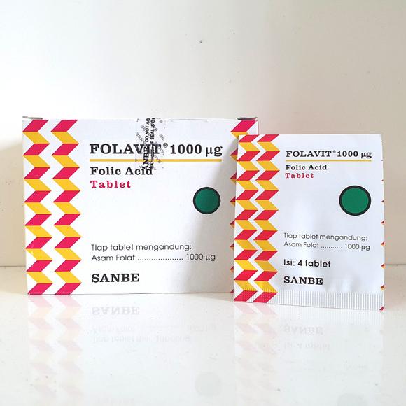 FOLAVIT 1000 UG FOLIC ACID 1 LEMBAR ISI 4 TABLET