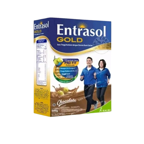 SUSU ENTRASOL GOLD CHOCOLATE 580G SUSU TINGGI KALSIUM DENGAN EKSTRAK ZAITUN