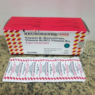 NEUROSANBE 5000 1 LEMBAR ISI 10 TABLET SALUT GULA
