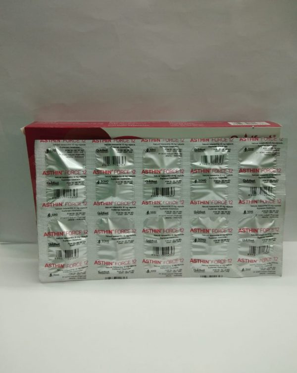 ASTHIN FORCE 12 MG NATURAL ASTAXANTHIN 1 LEMBAR ISI 10 KAPSUL