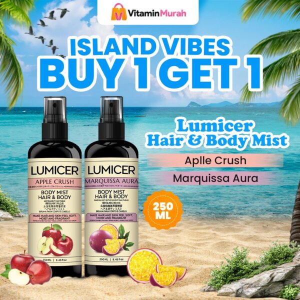 Apple & Marquissa Lumicer Hair Body Mist (Buy 1 Get 1) 2 x 250 ml - Aroma Fresh Fruity Sweet Soft Apel Markisa Parfum Aroma Buah Pria Wanita Unisex Wangi Tahan Lama