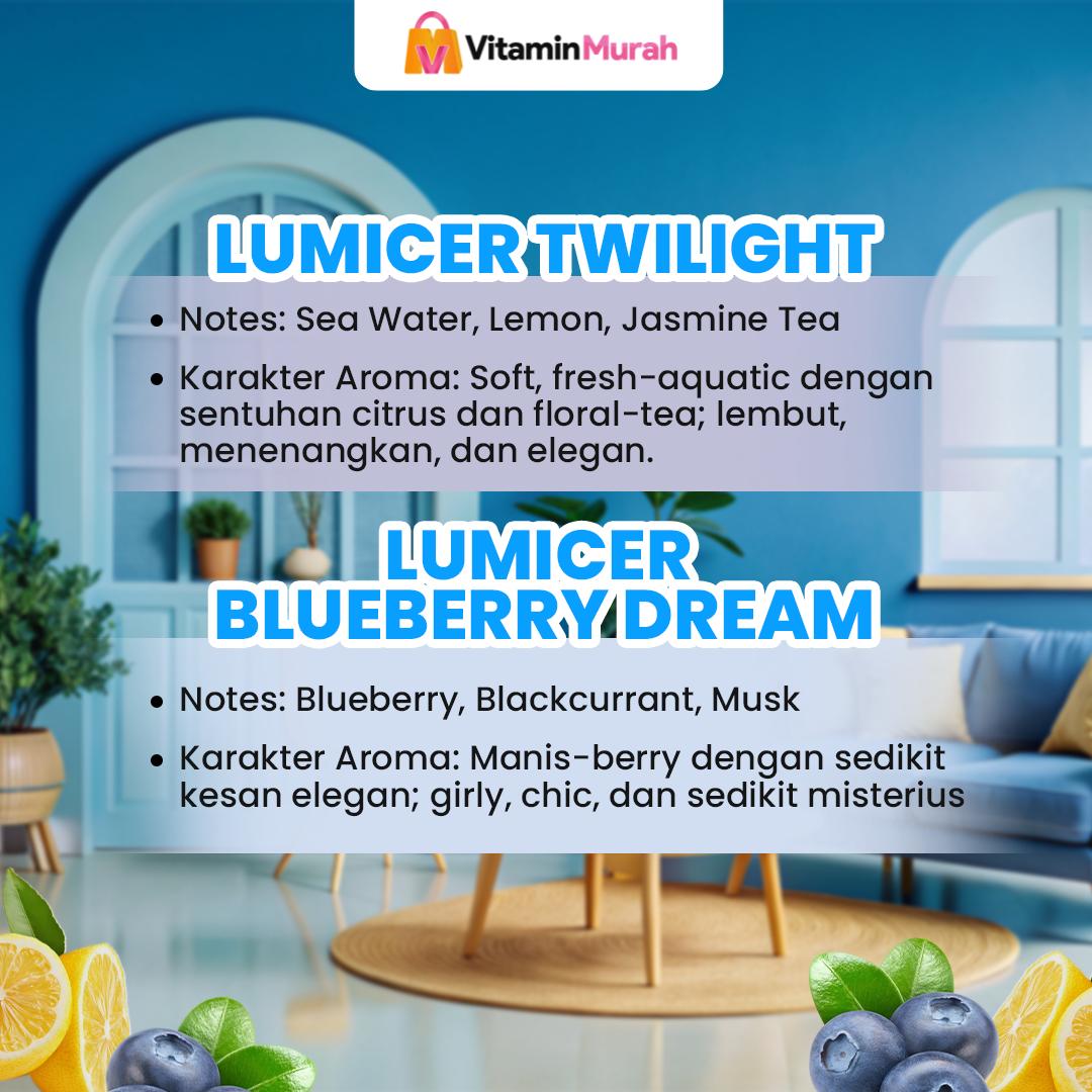 Twilight & Blueberry Lumicer Hair Body Mist (Buy 1 Get 1) 2 x 250 ml - Aroma Fresh Fruity Sweet Soft Lemon Blueberry Parfum Aroma Buah Pria Wanita Unisex Wangi Tahan Lama - Gambar 3