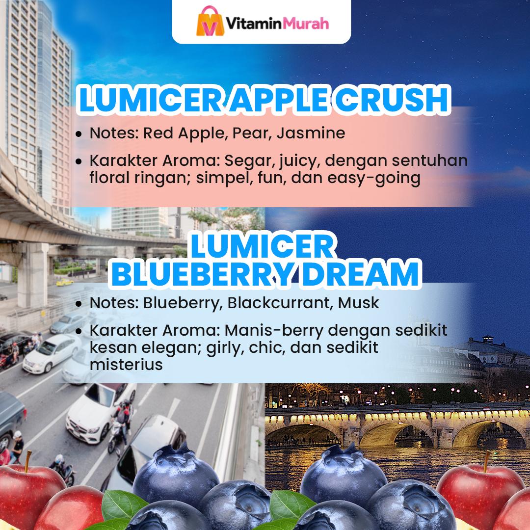 Apple & Blueberry Lumicer Hair Body Mist (Buy 1 Get 1) 2 x 250 ml - Aroma Fresh Fruity Sweet Soft Apel Blueberry Parfum Aroma Buah Pria Wanita Unisex Wangi Tahan Lama - Gambar 3