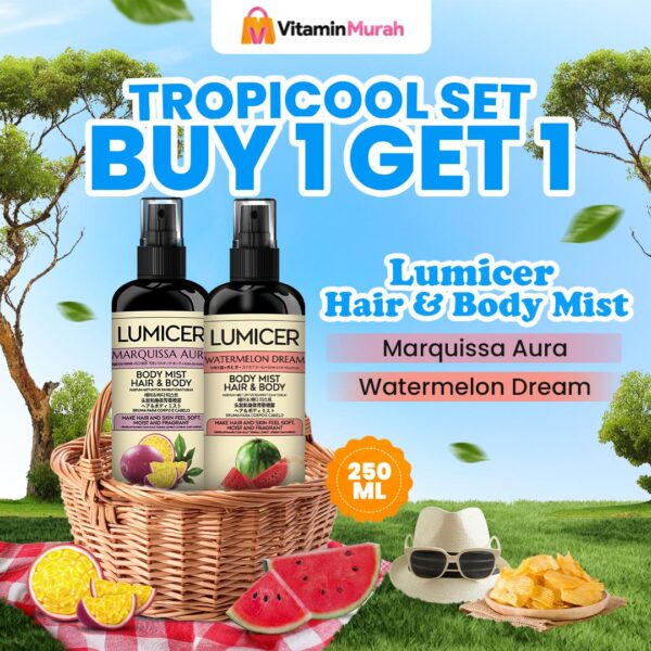 Marquissa & Watermelon Lumicer Hair Body Mist (Buy 1 Get 1) 2 x 250 ml - Aroma Fresh Fruity Sweet Soft Markisa Semangka Parfum Aroma Buah Pria Wanita Unisex Wangi Tahan Lama