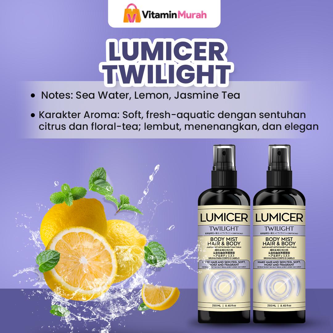 Twilight Duo Lumicer Hair Body Mist (Buy 1 Get 1) 2 x 250 ml - Aroma Fresh Fruity Sweet Soft Lemon Parfum Aroma Buah Pria Wanita Unisex Wangi Tahan Lama - Gambar 3
