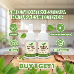 Sweet Control Liquid Natural Sweetener ( Buy 1 Get 1) 2 x 15 ml - Pemanis Cair Sehat Nol kalori Stevia Sukralosa Pengganti Gula